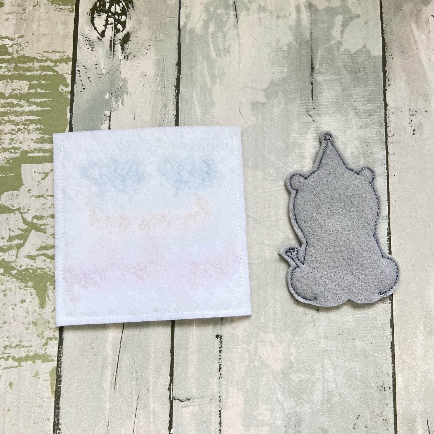 Hippo Felt Finger Puppet with Pouch