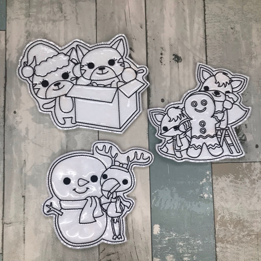 Christmas Animal Fun Colouring Dolls
