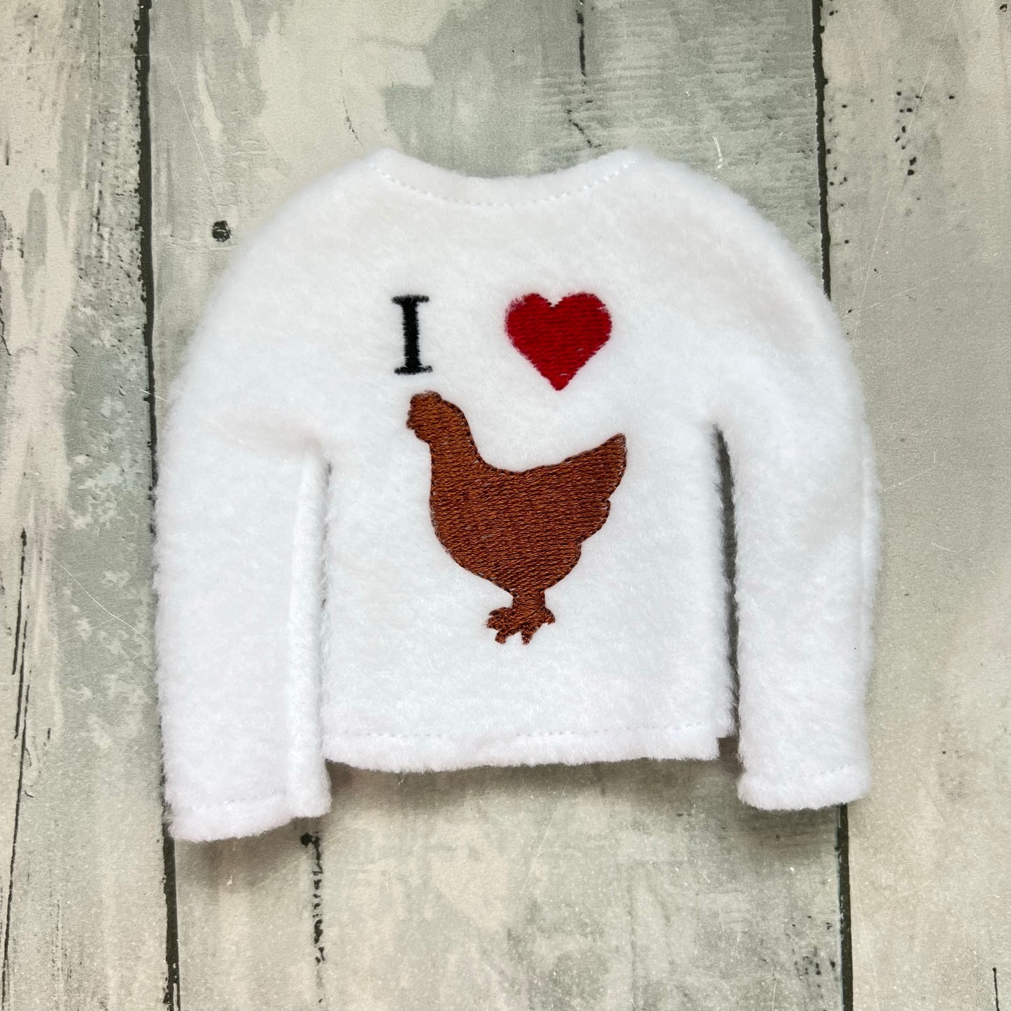 I Heart Chicken Elf Sweater