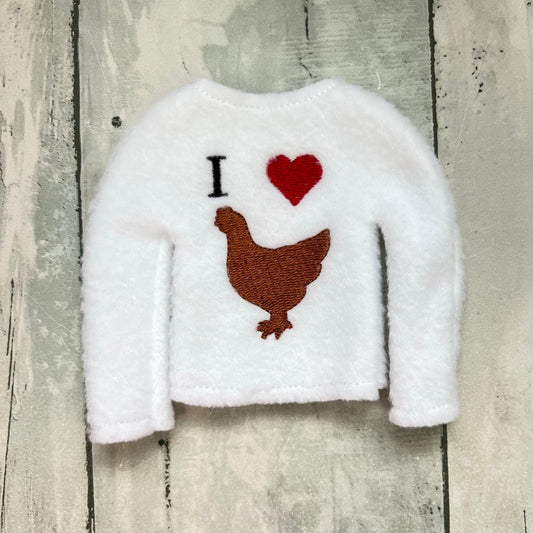 I Heart Chicken Elf Sweater