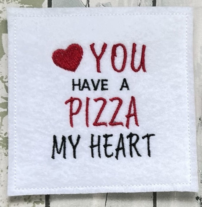Pizza Felt Finger Puppet with Pouch