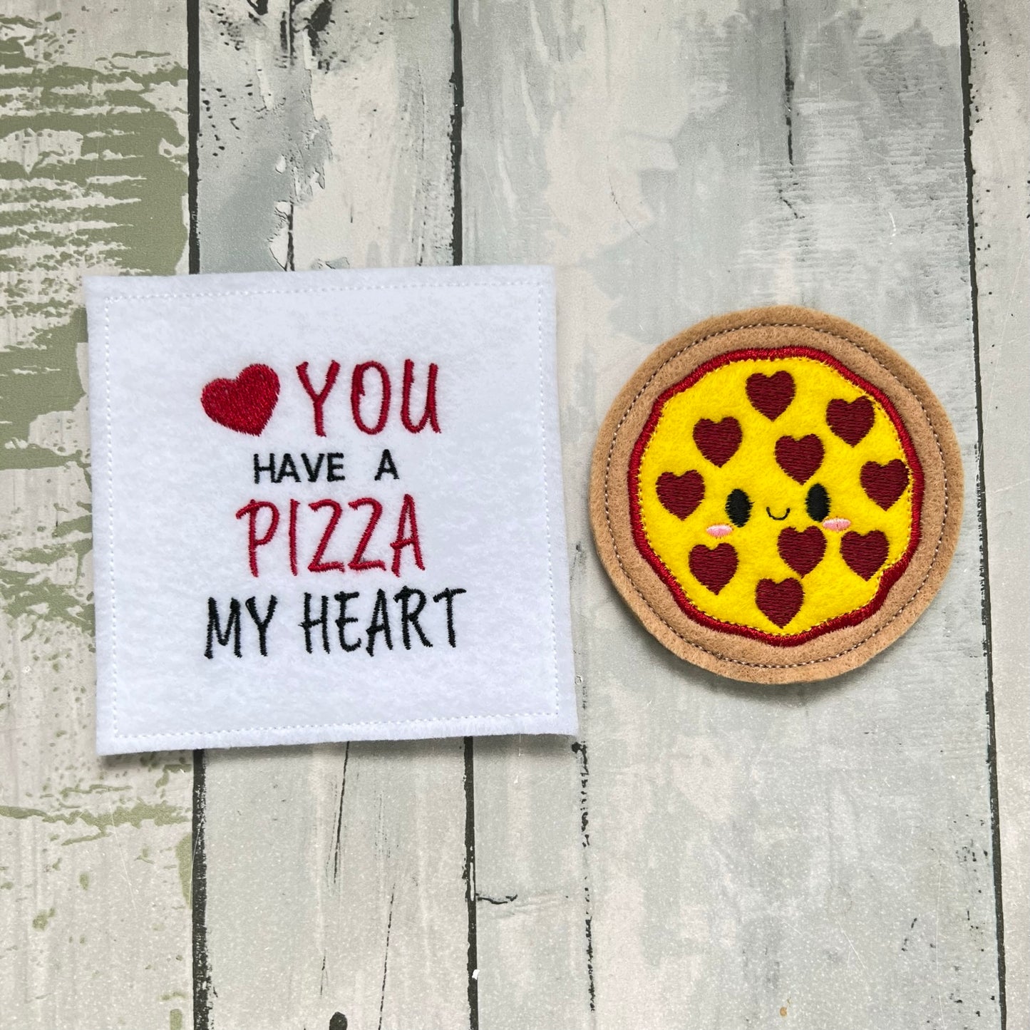Pizza Felt Finger Puppet with Pouch
