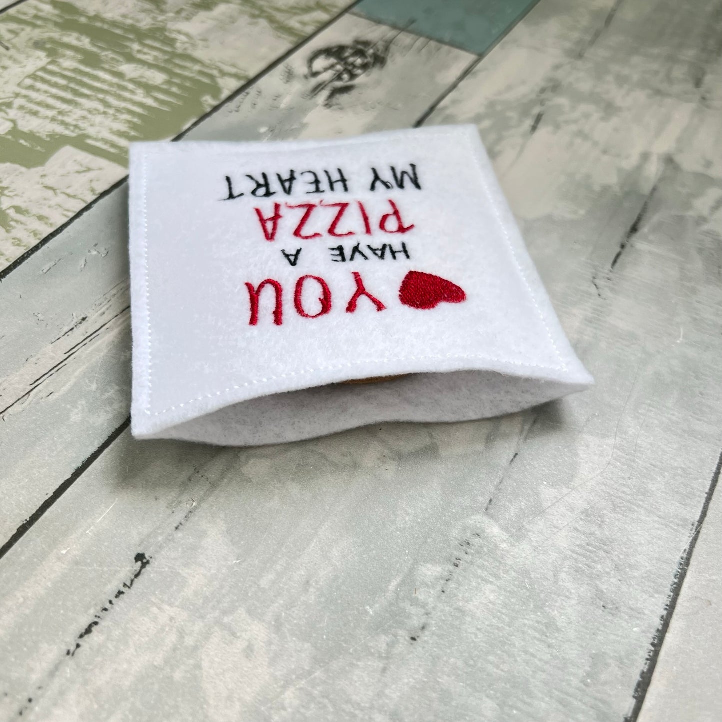 Pizza Felt Finger Puppet with Pouch