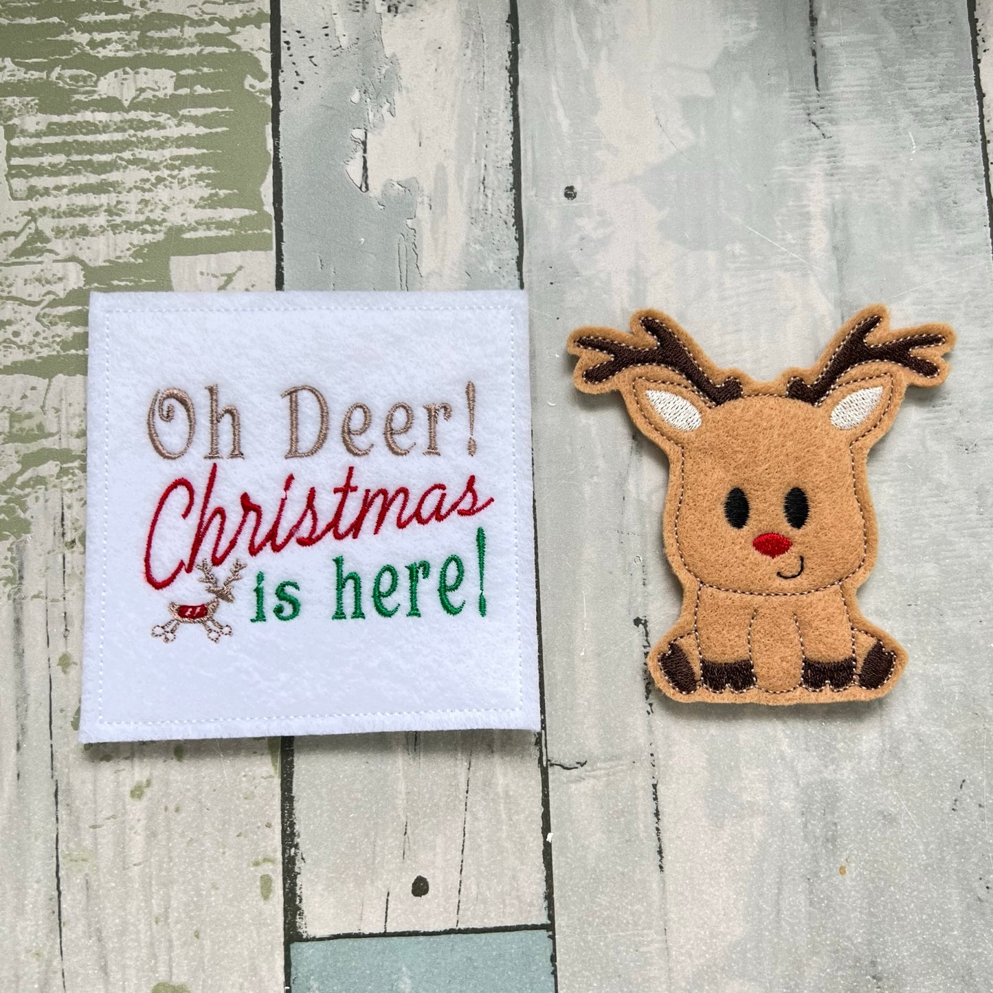 Reindeer Felt Finger Puppet with Pouch