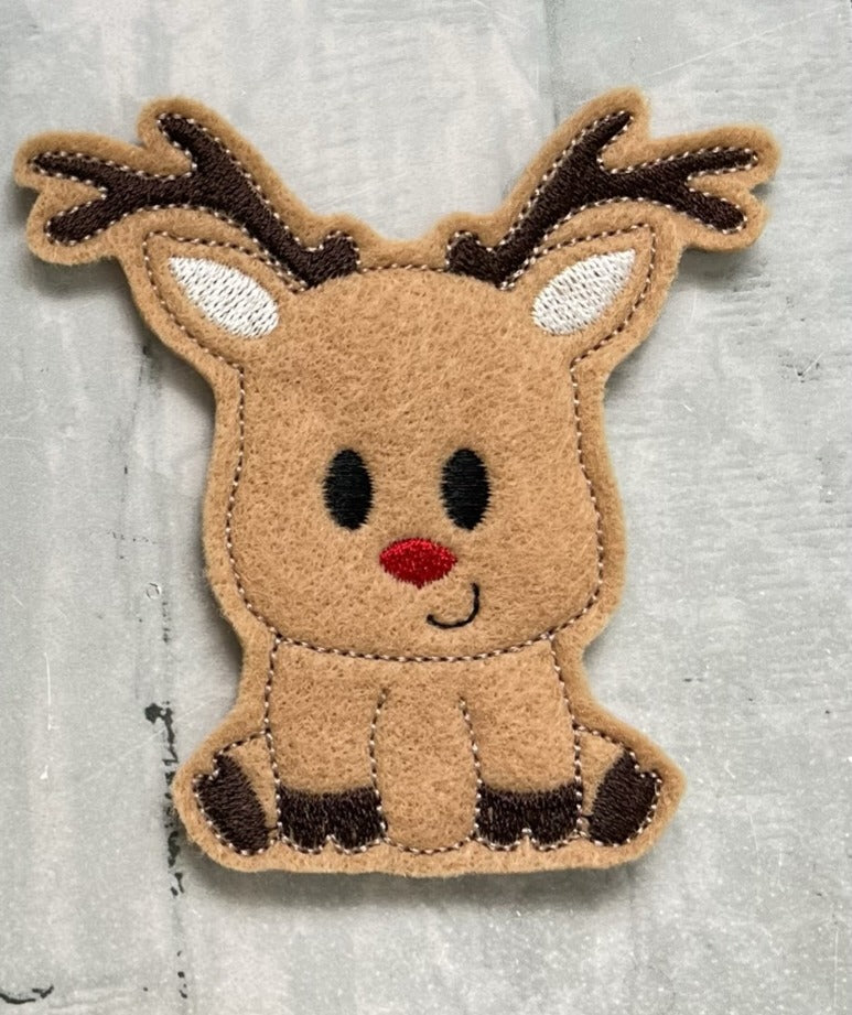 Reindeer Felt Finger Puppet with Pouch