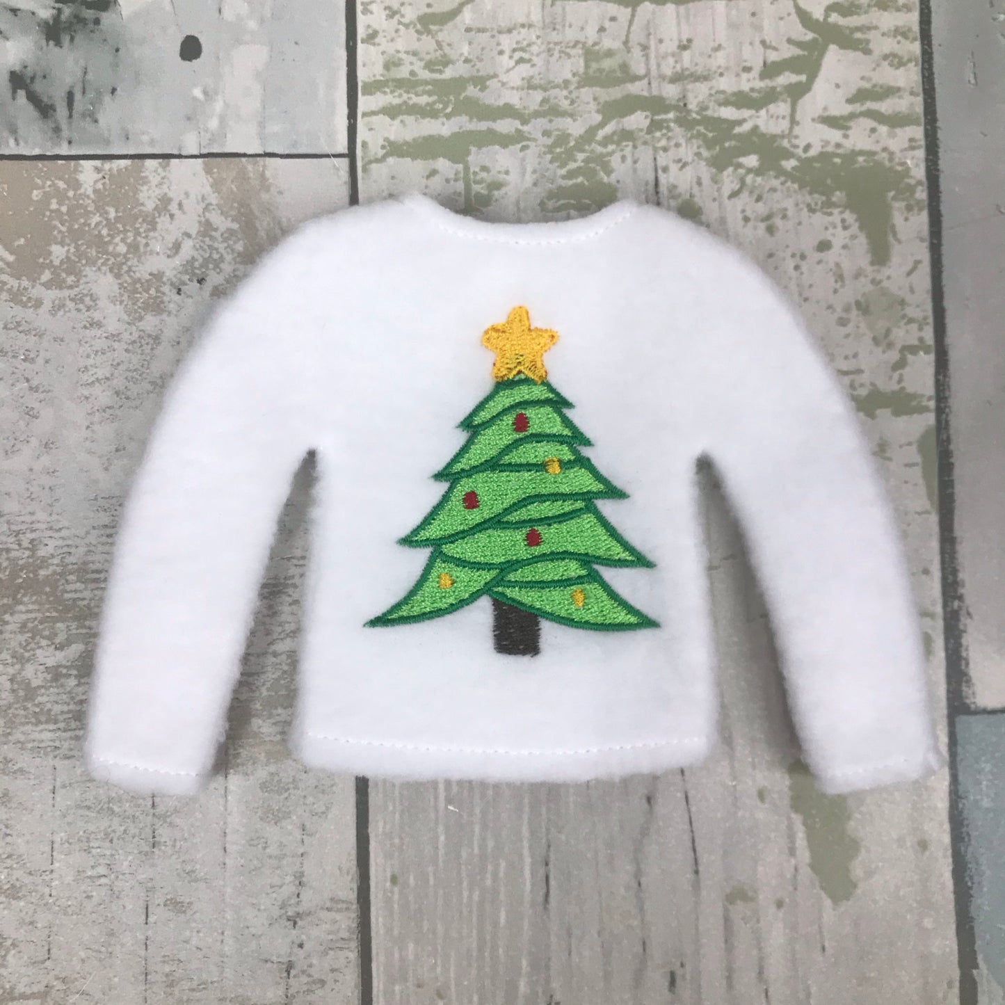 Christmas Tree With Gold Star & Baubles Elf Sweater