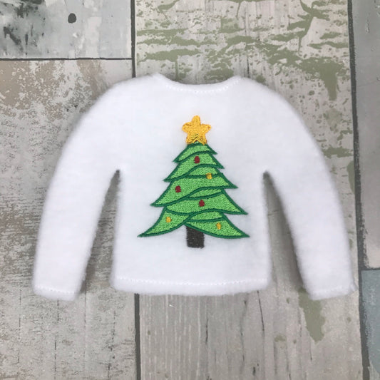 Christmas Tree With Gold Star & Baubles Elf Sweater