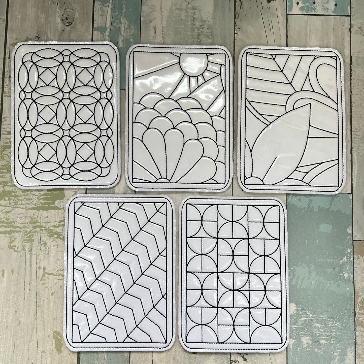 Geometric Pages Colouring Dolls