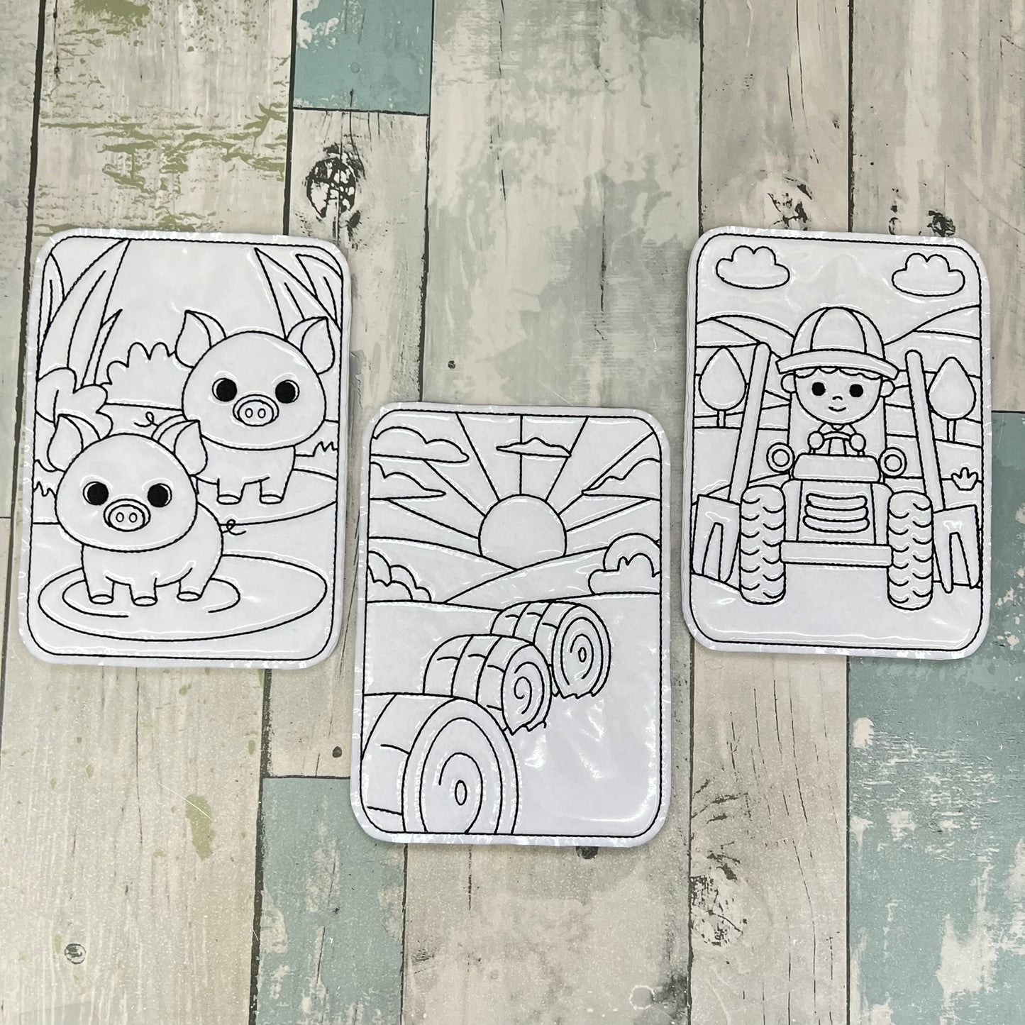 Farm Pages Colouring Dolls