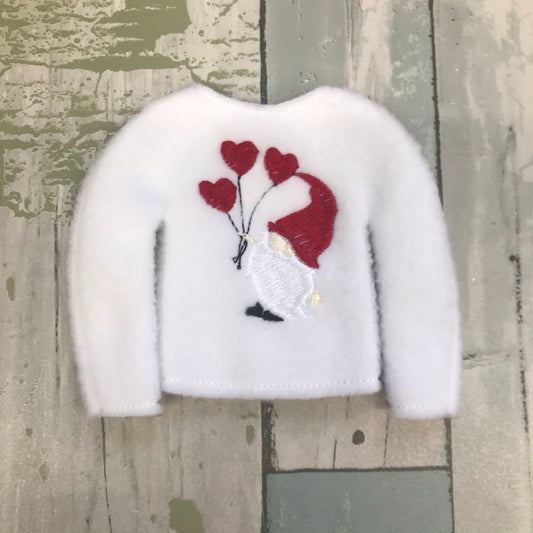 Gnome With Heart Balloons Elf Sweater