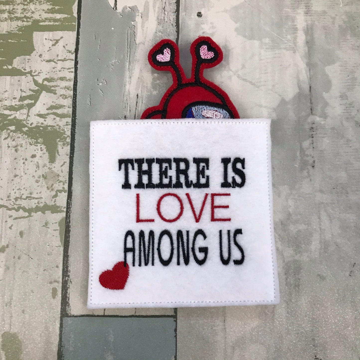 There Is Love Among Us Felt Finger Puppet with Pouch
