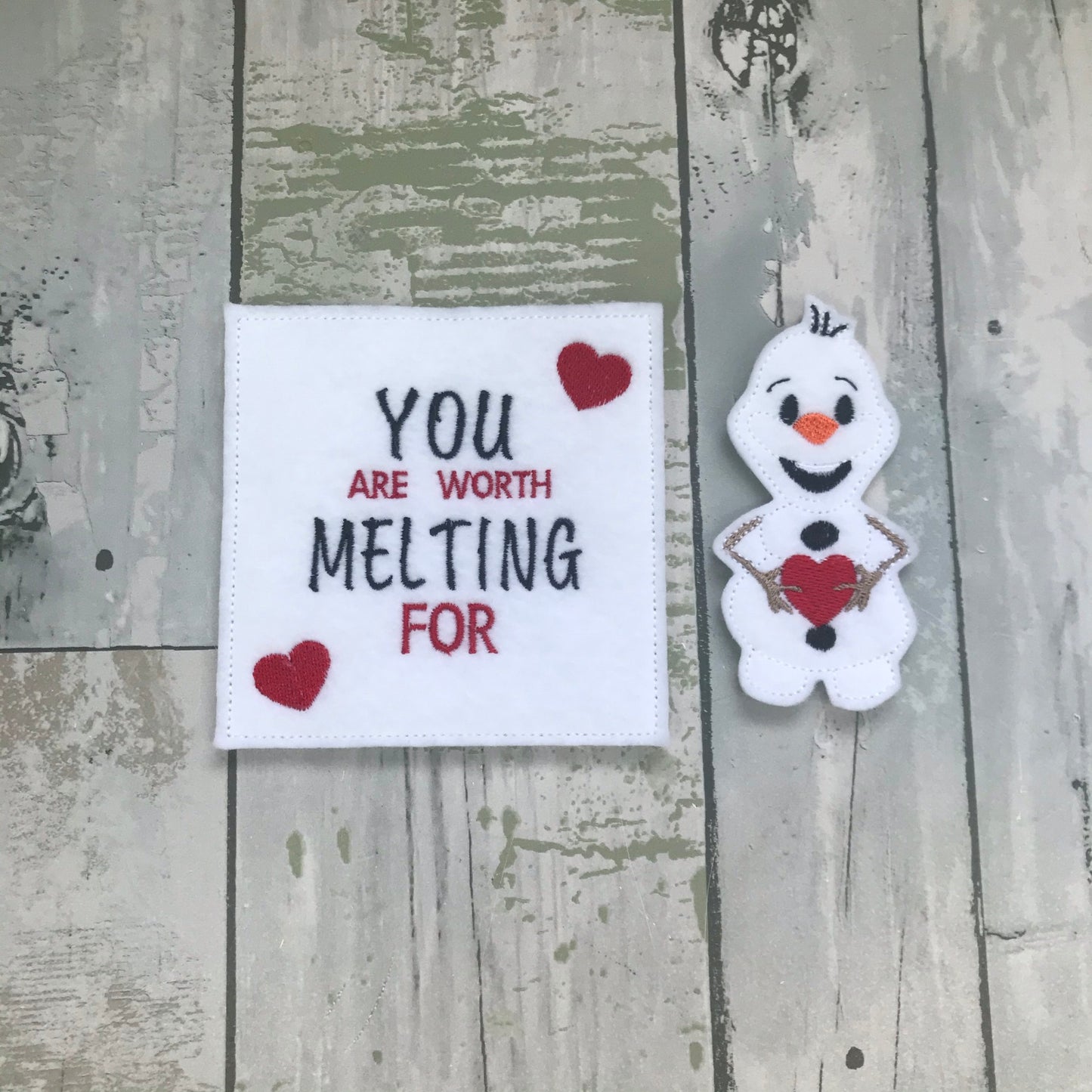 Snowman Felt Finger Puppet with Pouch