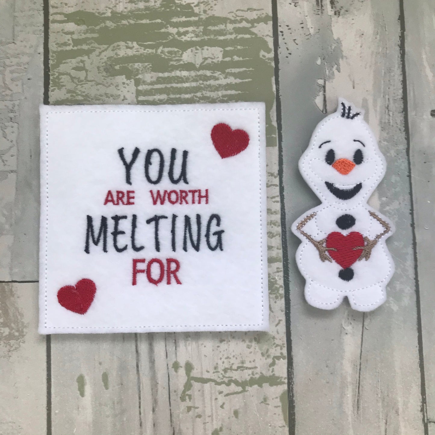 Snowman Felt Finger Puppet with Pouch