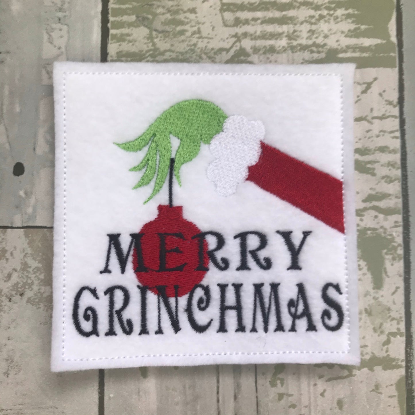 Mean Green Felt Finger Puppet with Pouch