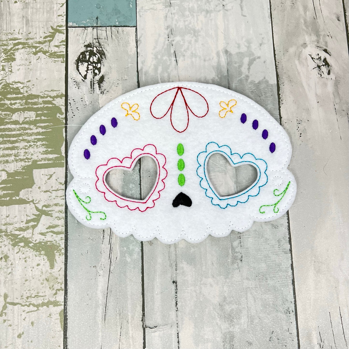 Heart Eyes Sugar Skull Felt Play Mask