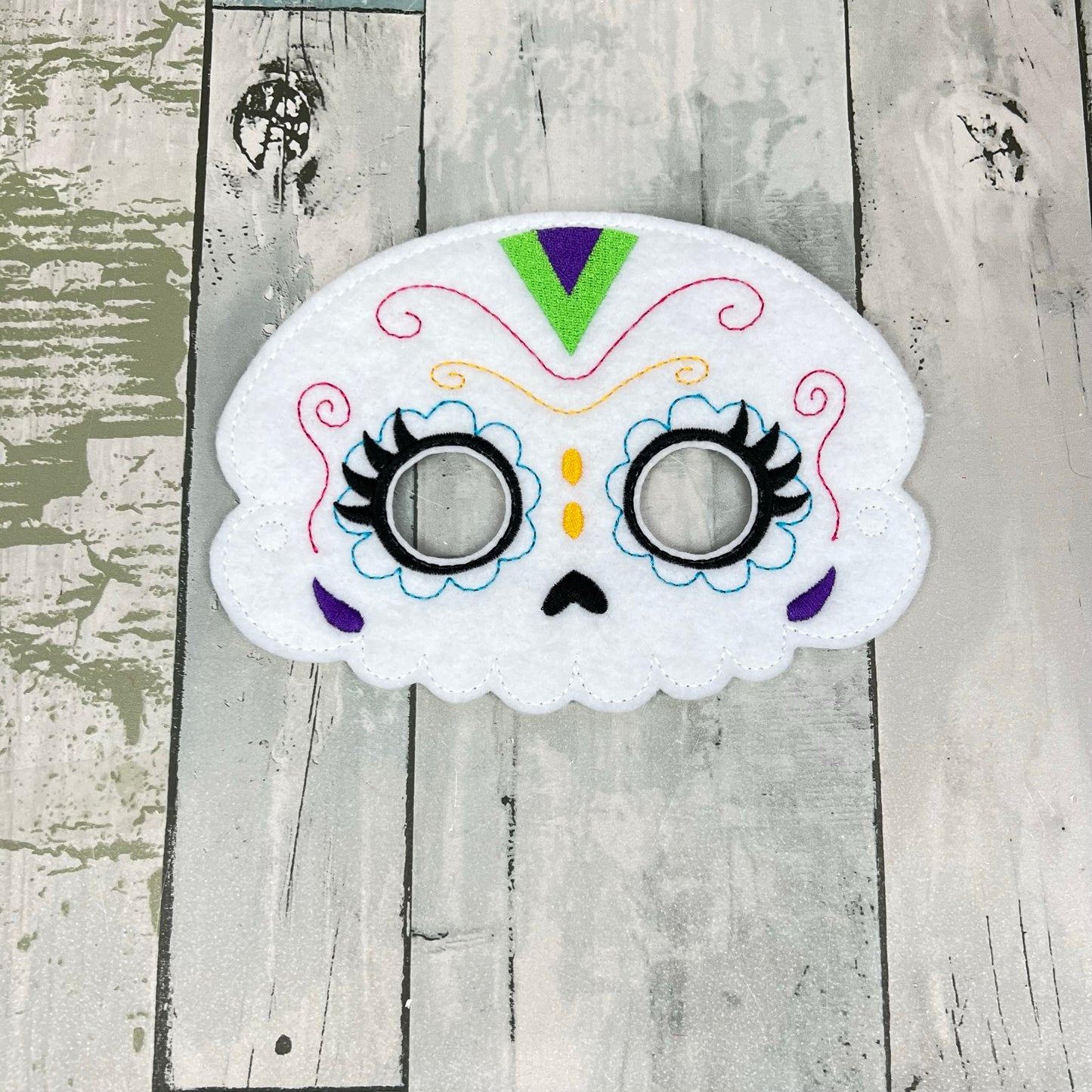 Scallop Eyes Sugar Skull Felt Play Mask