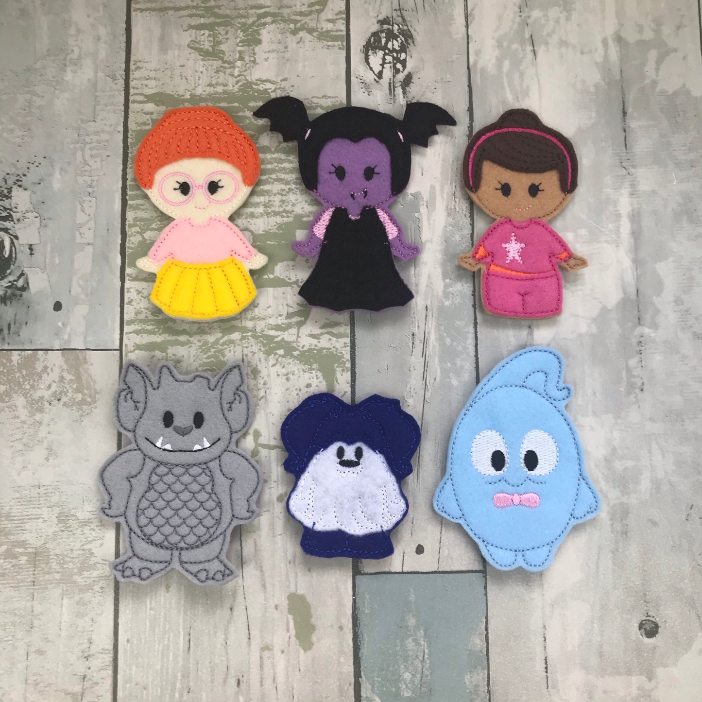 Fang Girl and Friends Felt Finger Puppets