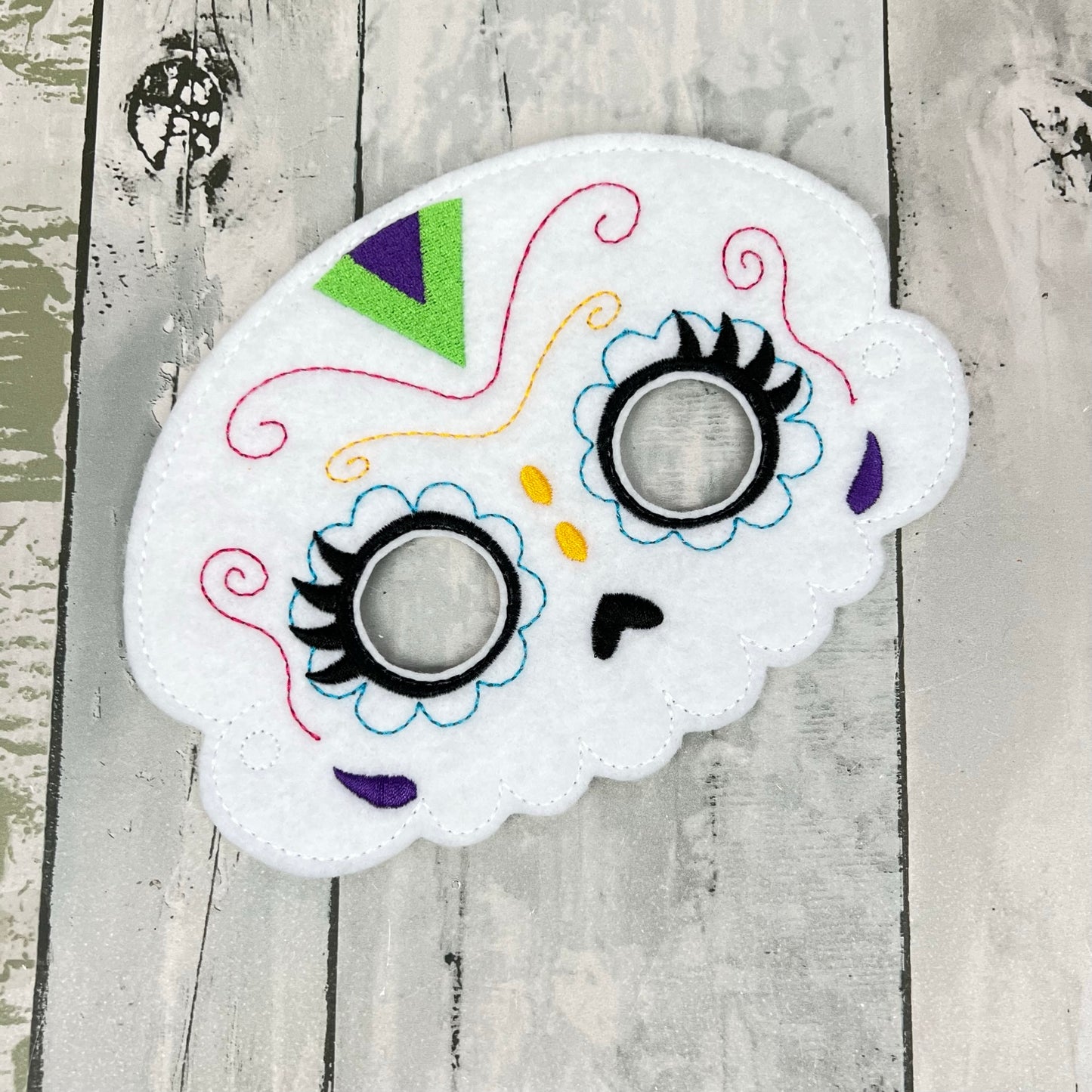 Scallop Eyes Sugar Skull Felt Play Mask