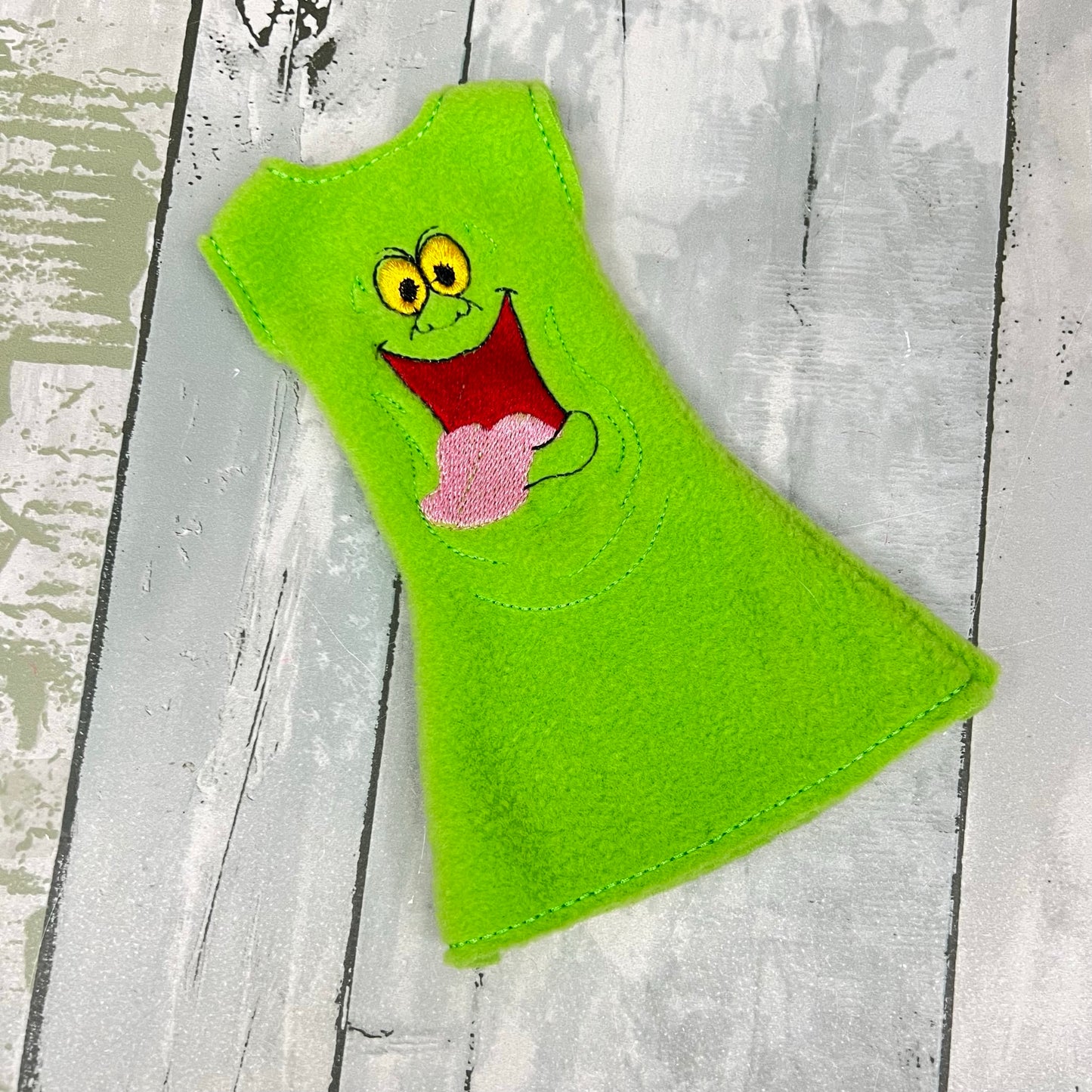 Lime‑Green Goofy Ghost Elf Dress