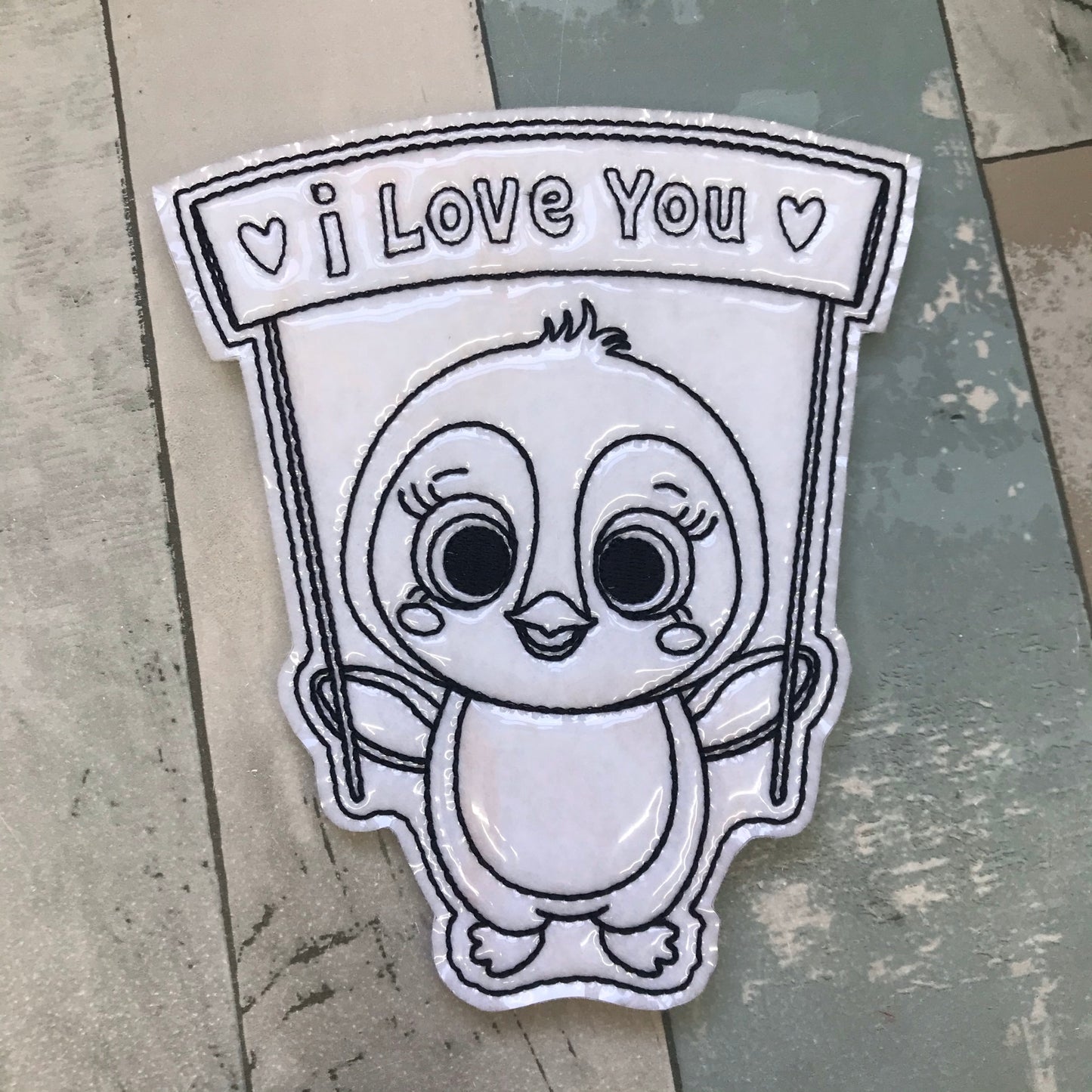 Valentines Penguins Colouring Dolls