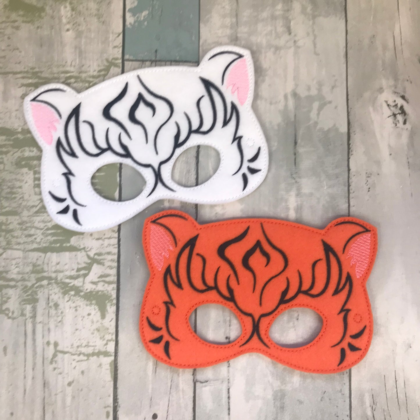 White Tiger Felt Play Mask