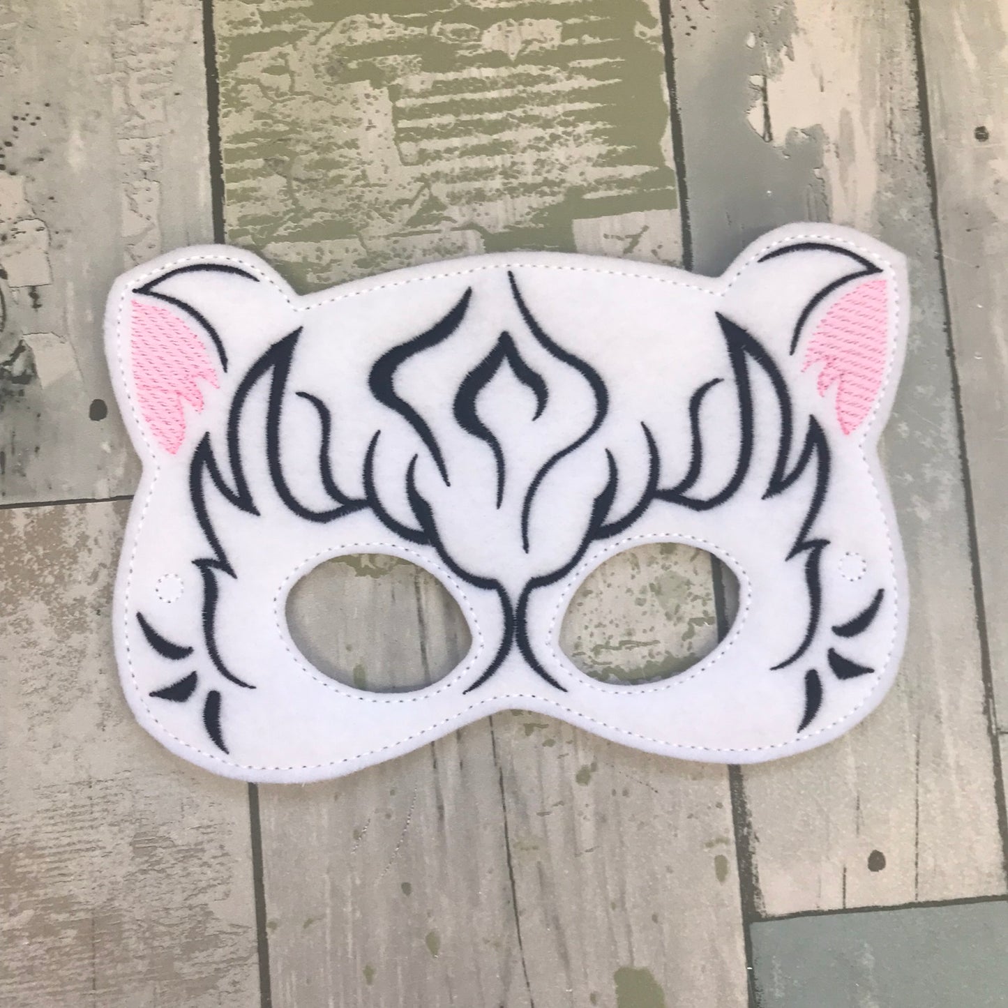White Tiger Felt Play Mask