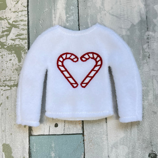 Candy Cane Heart Elf Sweater