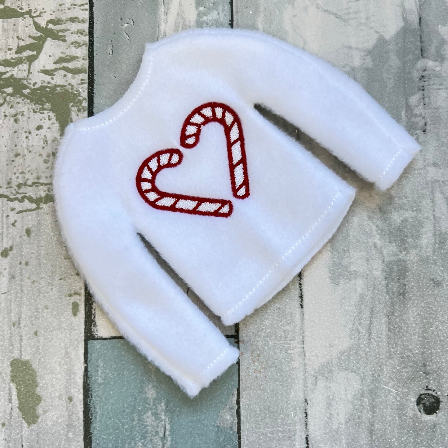 Candy Cane Heart Elf Sweater