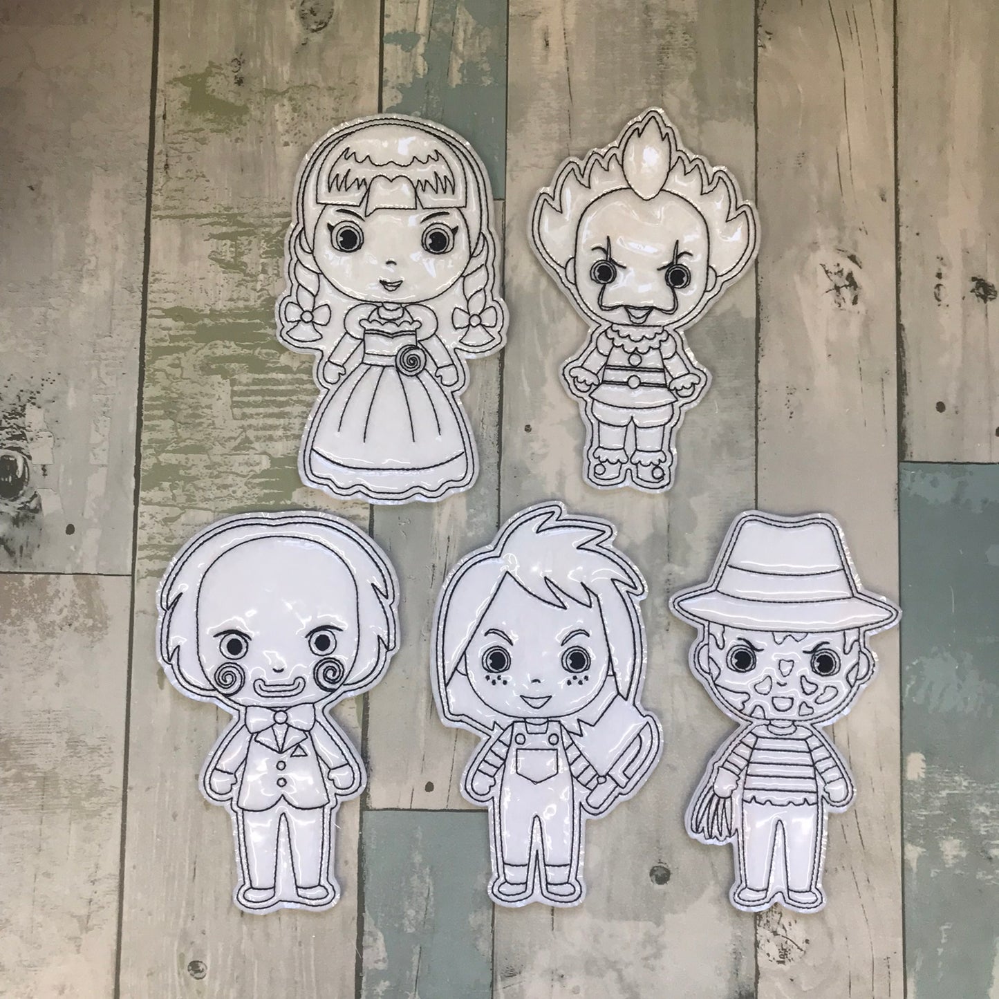 Halloween Set 1 Colouring Dolls