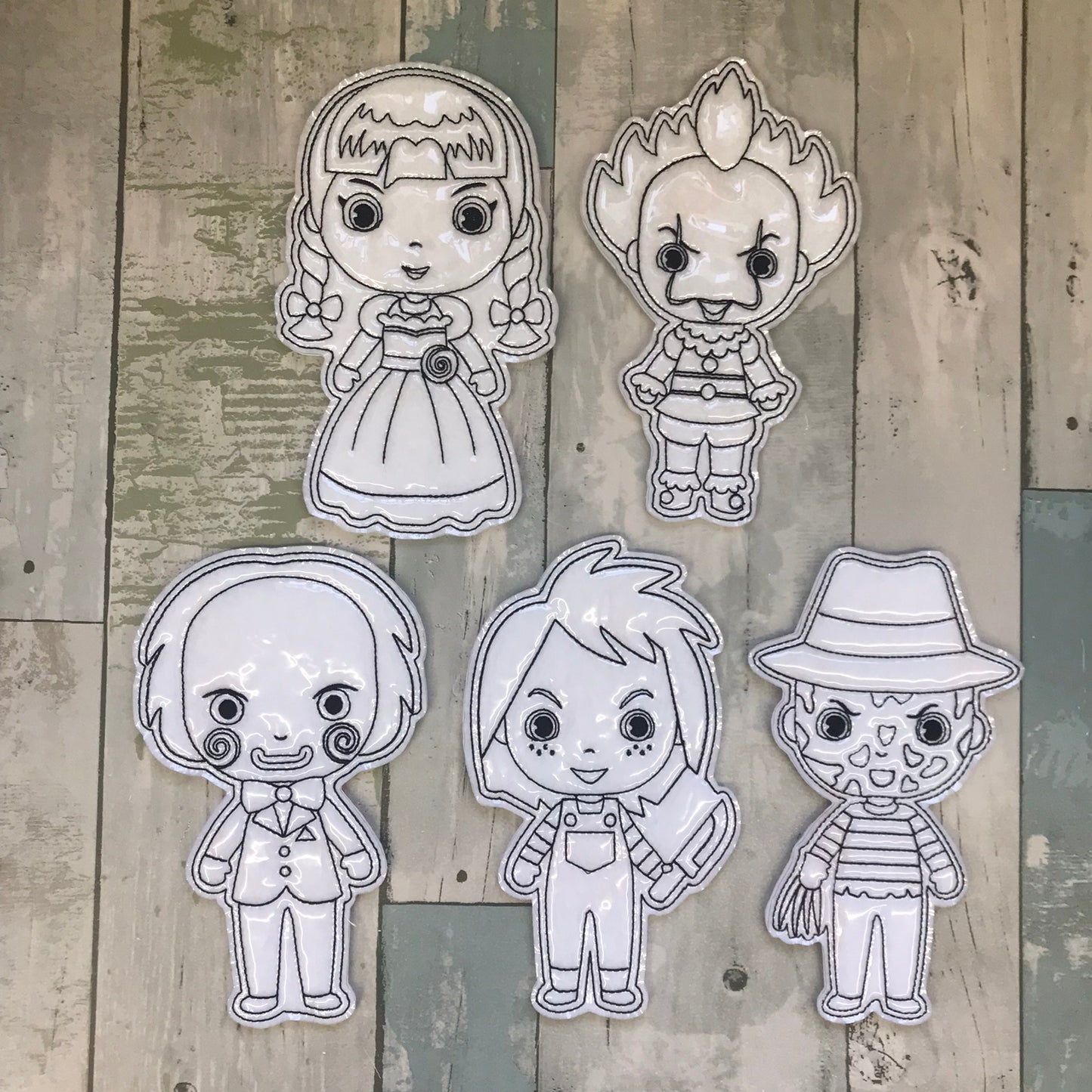 Halloween Set 1 Colouring Dolls