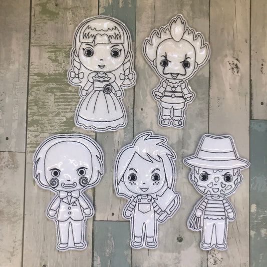 Halloween Set 1 Colouring Dolls