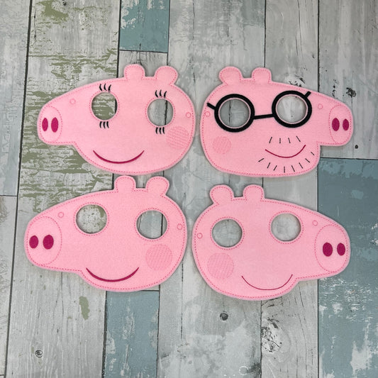 Swine Family Felt Play Masks