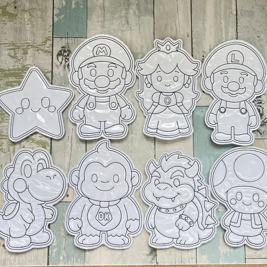 Mustachioed Heroes Colouring Dolls