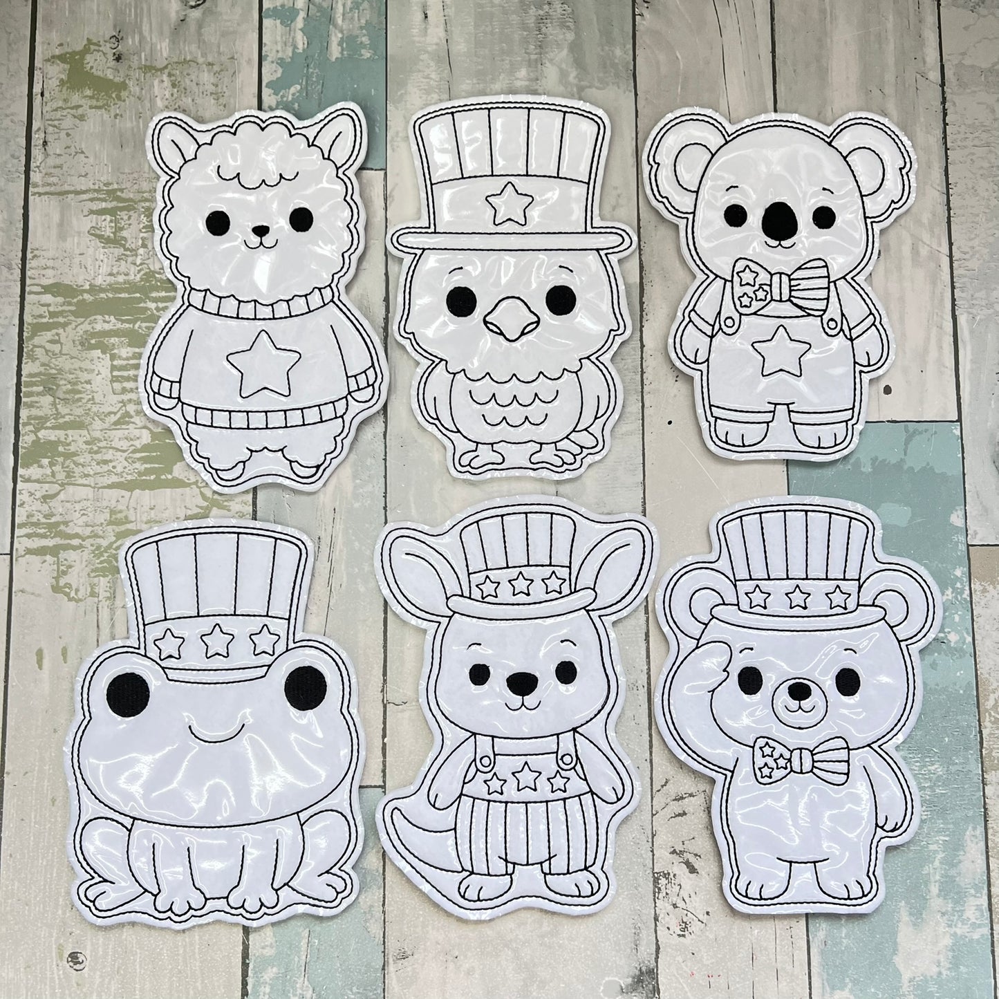 Patriotic Animals Colouring Dolls