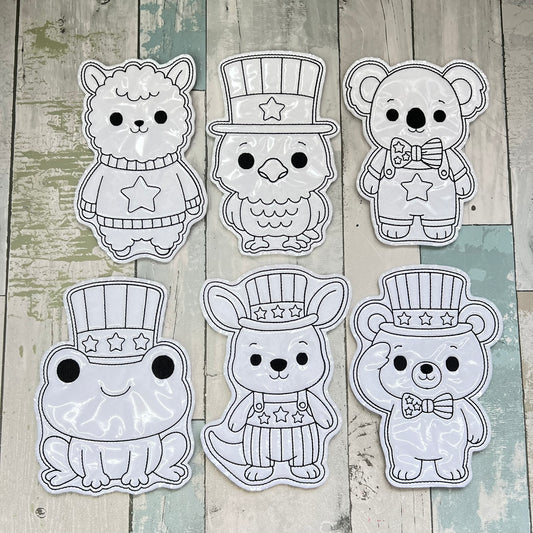 Patriotic Animals Colouring Dolls