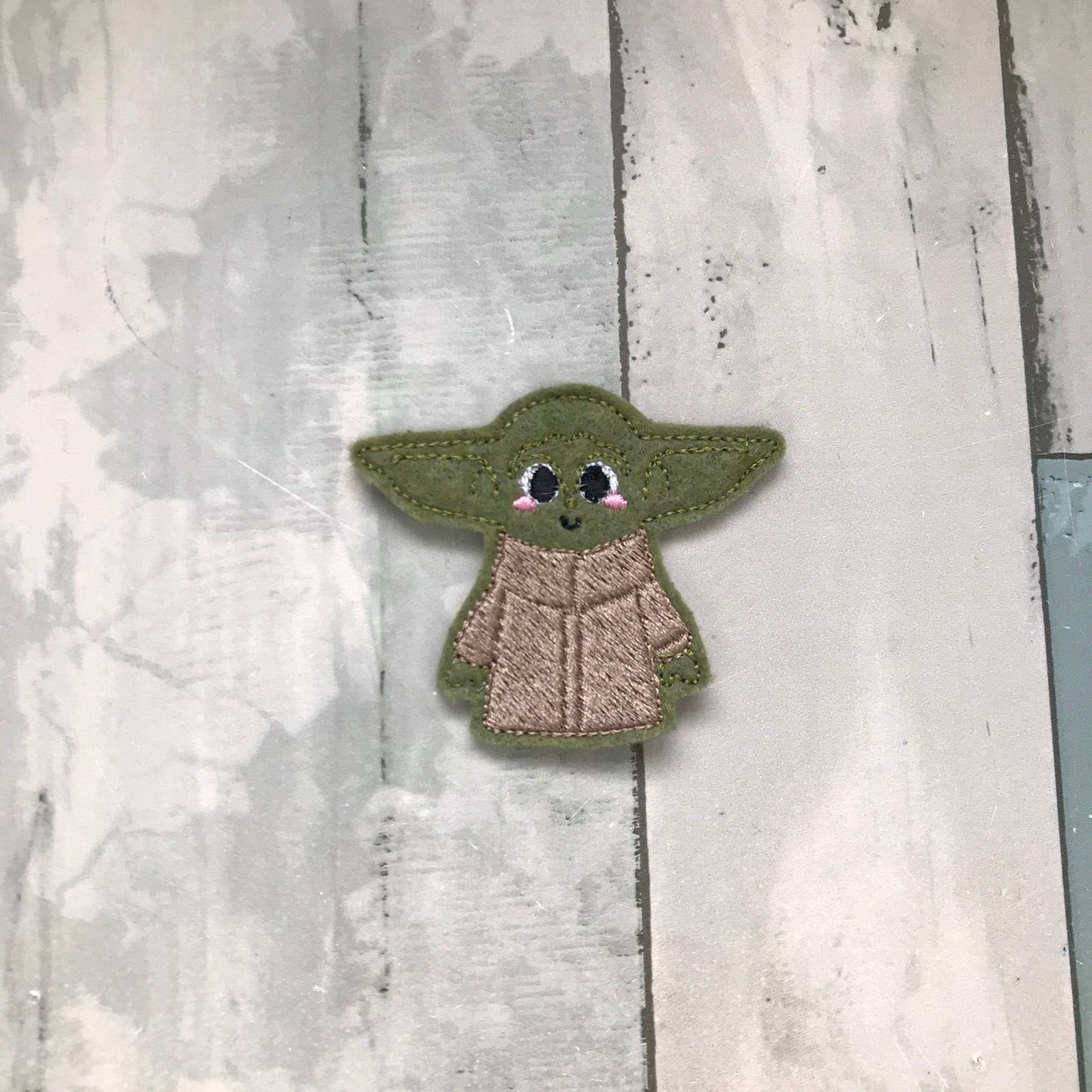 Green Space Baby Felt Snap Hair Clip