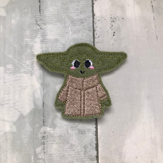 Green Space Baby Felt Snap Hair Clip