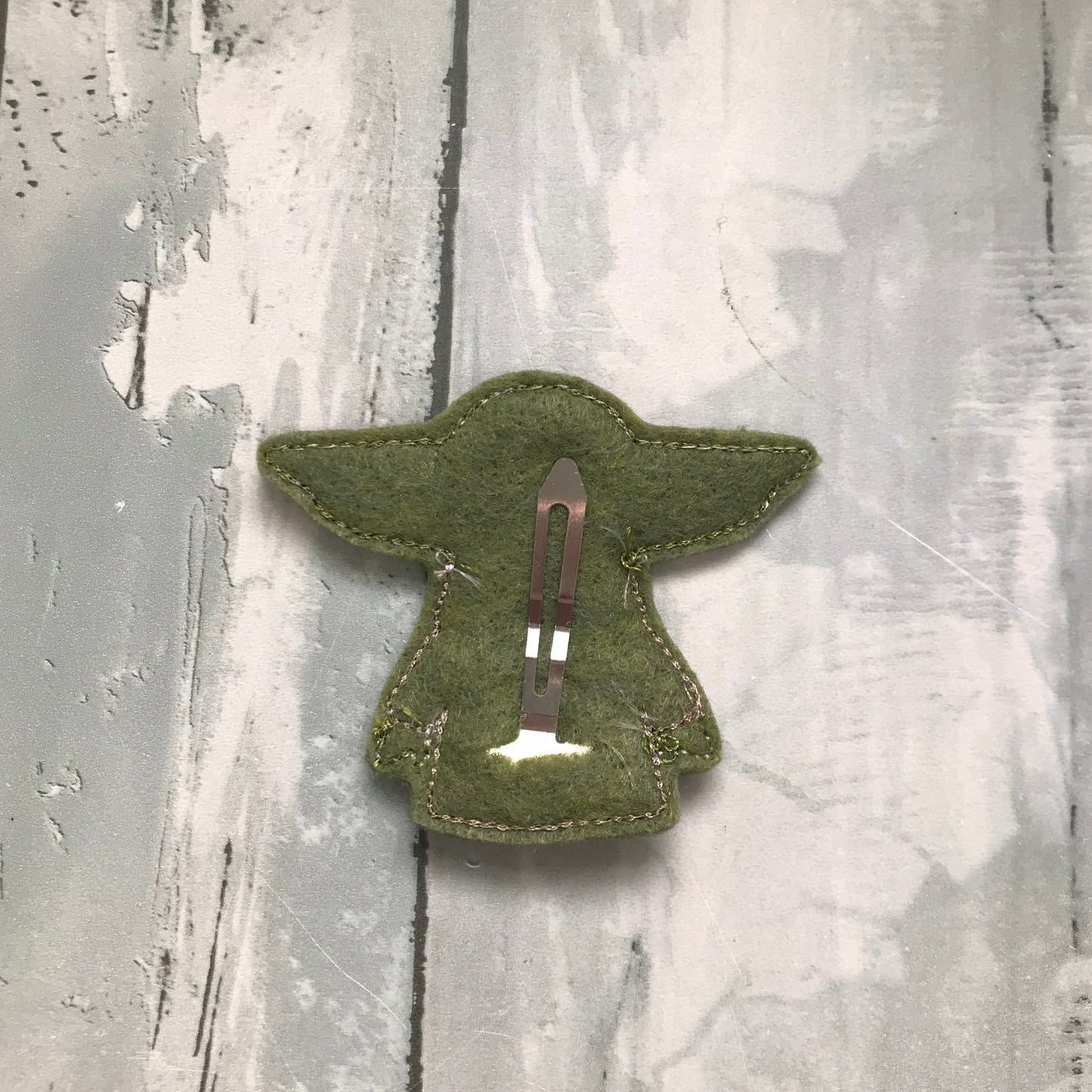 Green Space Baby Felt Snap Hair Clip