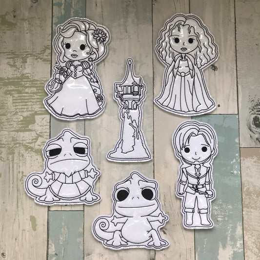 Princess Set 7 Colouring Dolls