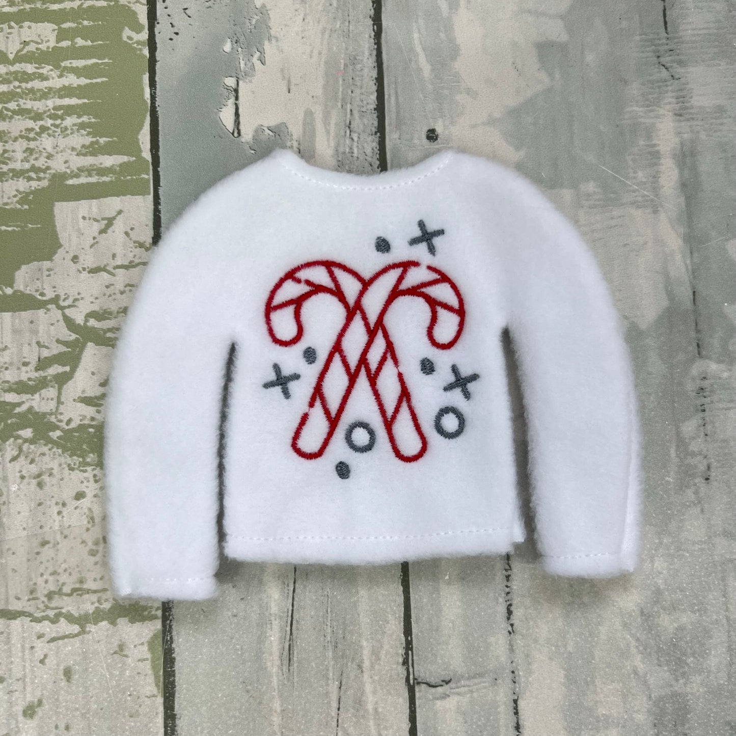 Doodle Candy Cane Elf Sweater