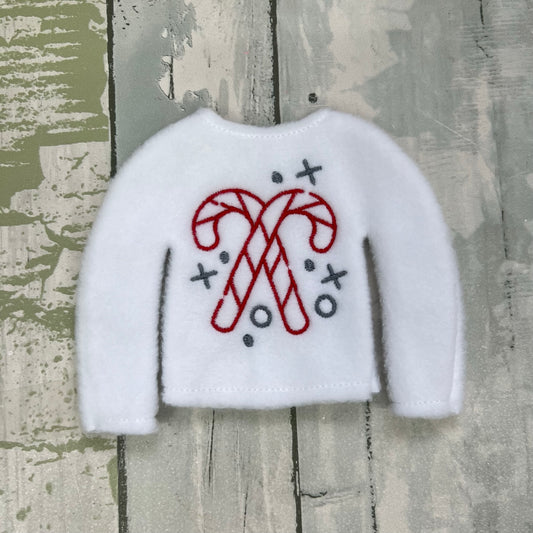 Doodle Candy Cane Elf Sweater