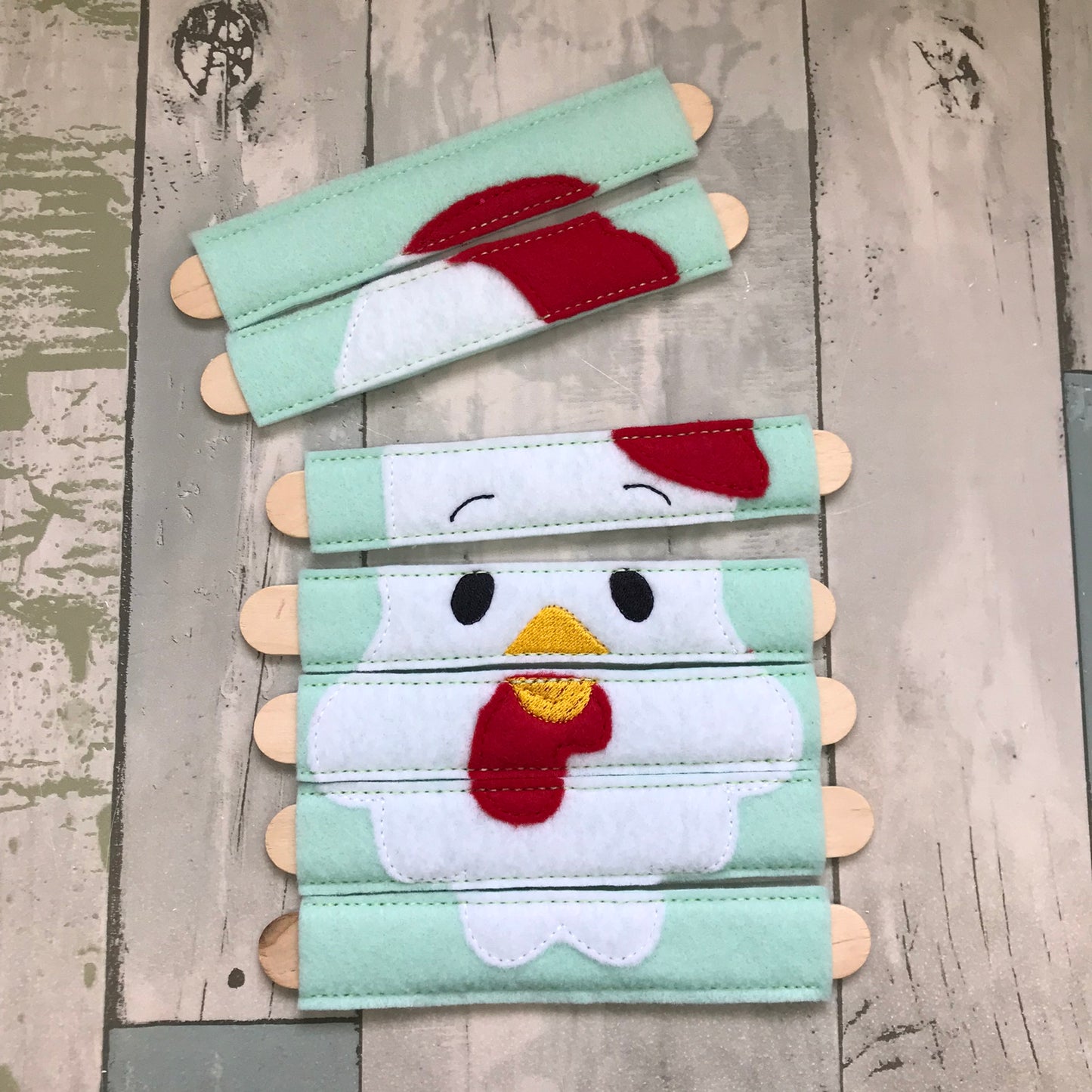 Chicken Stick Felt Puzzle