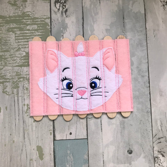 White Kitty Felt Stick Puzzle