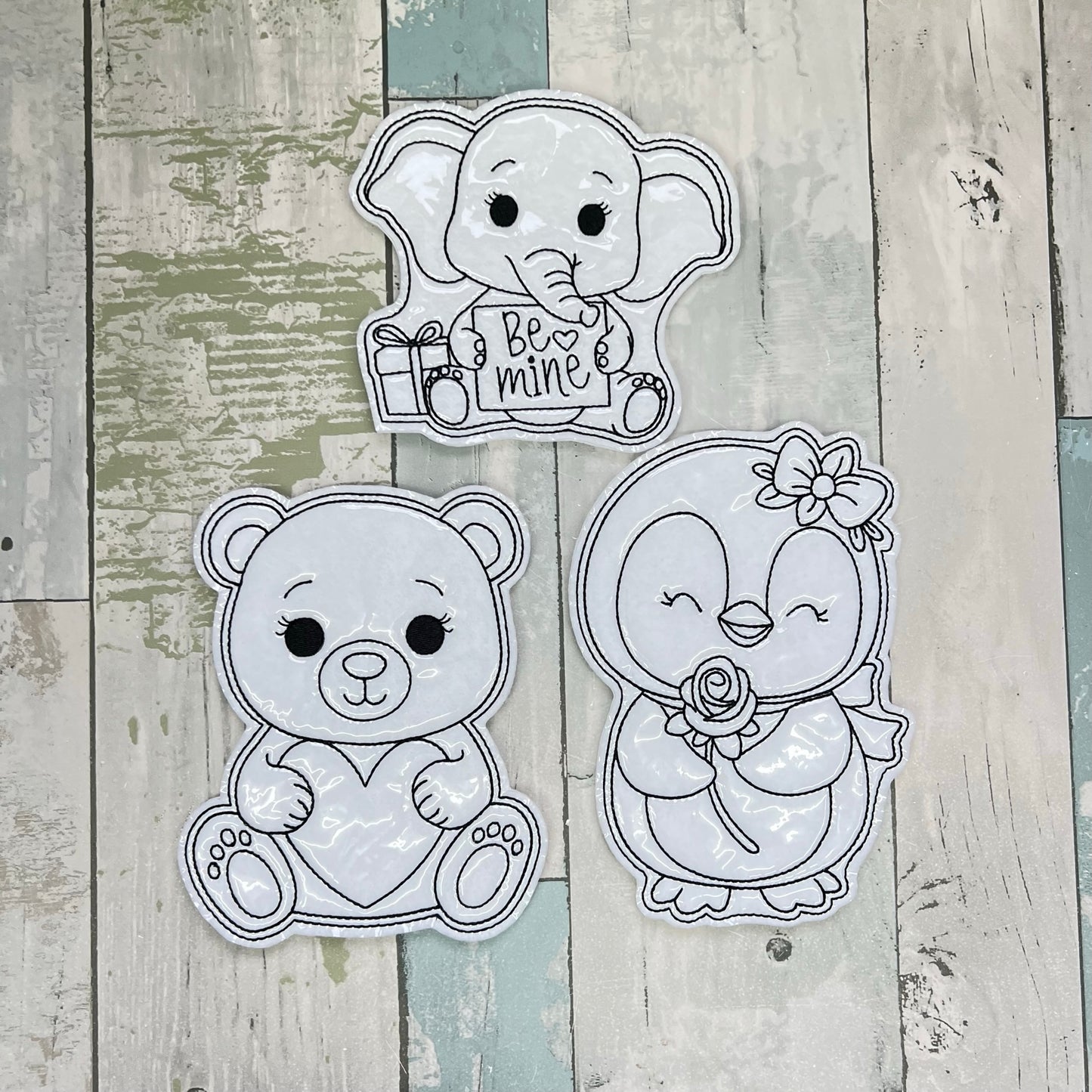 Valentines Animals Set 2 Colouring Dolls