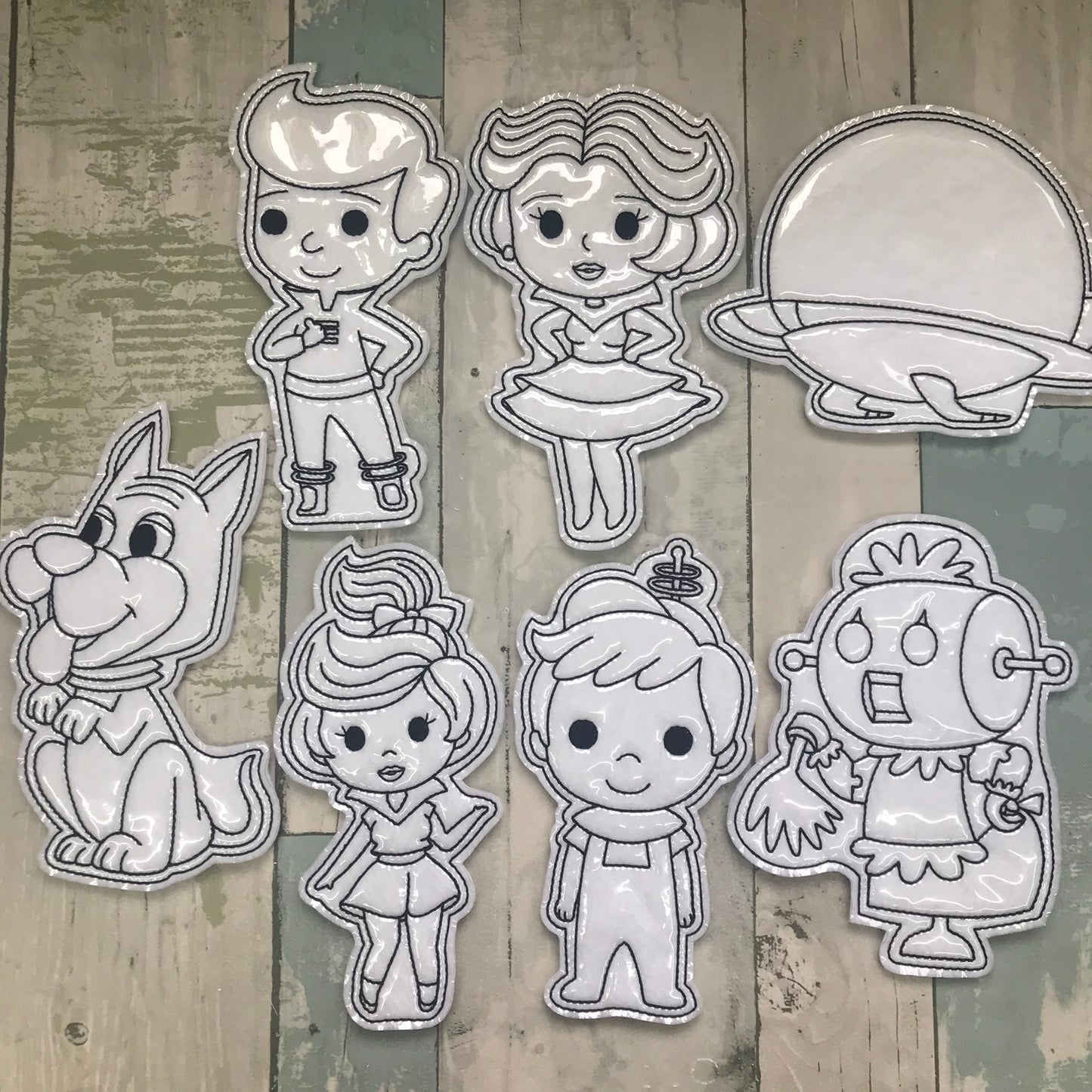 Futuristic Space Family Colouring Dolls
