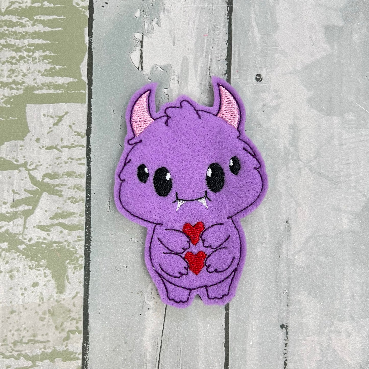 Monster Felt Finger Puppet with Pouch