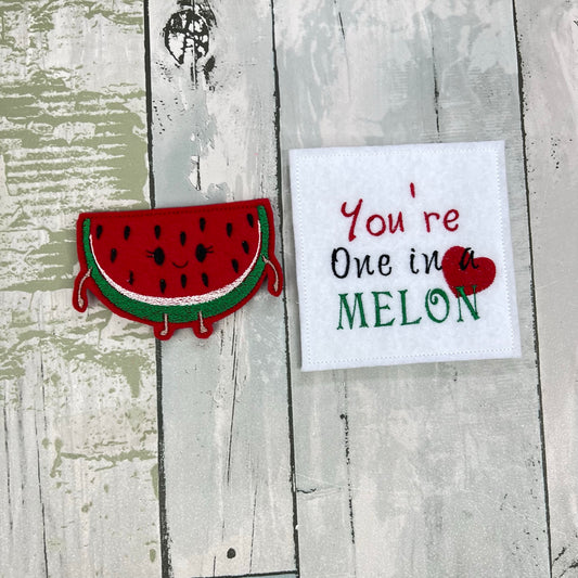 Watermelon Felt Finger Puppet with Pouch