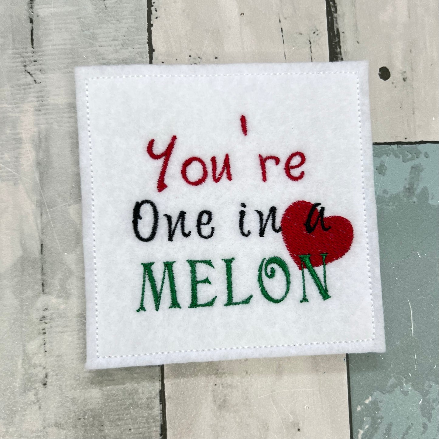 Watermelon Felt Finger Puppet with Pouch