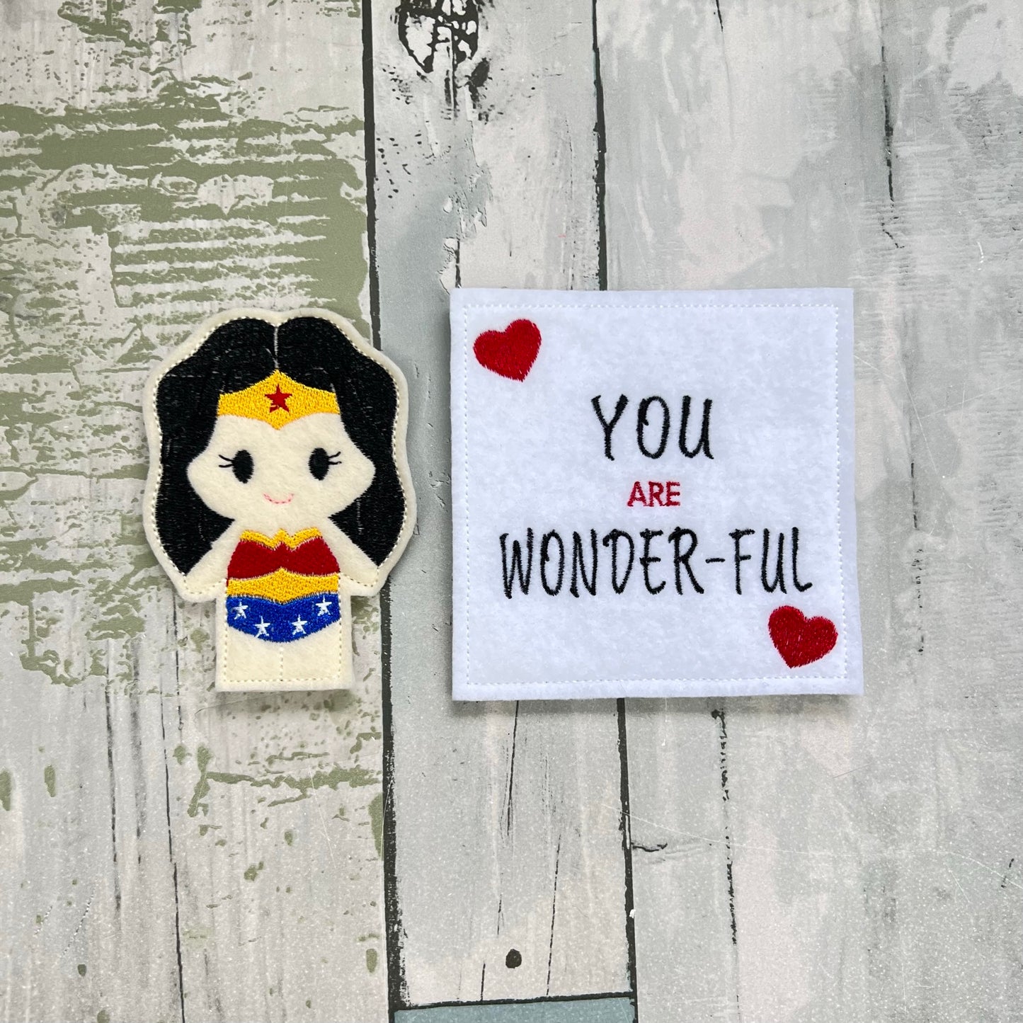 You Are Awesome Felt Finger Puppet with Pouch