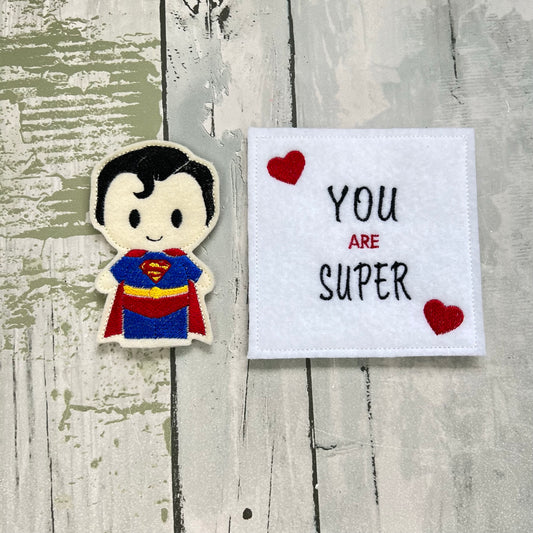 You Are Awesome Felt Finger Puppet with Pouch